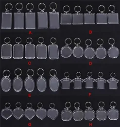 Chaves de plástico de plástico acrílico Clear Inserir passaporte PO Frame Keychain Ficture Keyrings Party Party Blank Keyrings Insert1652881