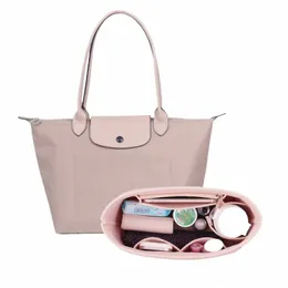 Filt Insert Bag passar för lgchamp handväska foderpåse filt tyg makeup väska stöd resan bärbar insats handväska arrangör 12sf#