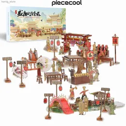 Puzzle 3D PETCOOL 3D PUZLE 3D Tang Dynasty Set Kit Modello Kit Kit di costruzione fai -da -te giocattoli per adolescenti Y240415