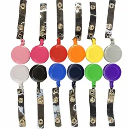 1pc Color Solid Color Reel de crachá retrátil para identificação Tag Nome Distrilhante funcionário Os trabalhadores da enfermeira Passe Card clipes de clipes de escritório B6J2#