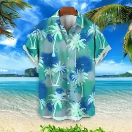 Mens Casual Shirts Coconut Tree Hawaiian Shirt Party Summer Mens