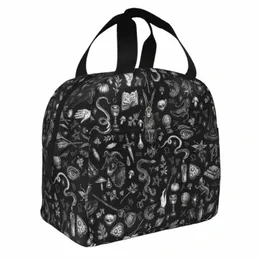 Salem Witch Isolle Lanch Saco portátil Halen Pumpkin Spooky Horror Meal Catener Térmica Bolsa Tote Bolsa de Comida V4DB#