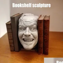 الأشياء الزخرفية التماثيل التماثيل من مكتبة Bookend Shining Heres Johnny Resin Desktop Ornament Book Book B88 210607332S DHYC1