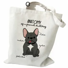 Bolsa de bulldog francesa Bolsa Cott Shopper Bolsa Bolsa Bolsa Eco Reciclaje Sacola Boodschappentas bolsa compra cabas m7qo#