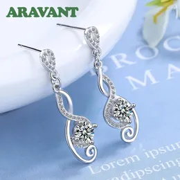 Dangle Ohrringe Aravant 925 Silver Music Note Zirkon Drop für Frauen Modeschmuck