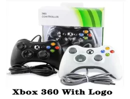 게임 컨트롤러 새로운 USB 유선 Xbox 360 로고 JoyPad GamePad Black Controller 소매 Box3601337