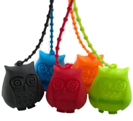 FDA Silicone Cute Owl em forma de chá Infusser Slicone Reutiliza Filtro de café portátil Filtro de café Filtro de chá vazio Difusor de folha 50pcs D2004736