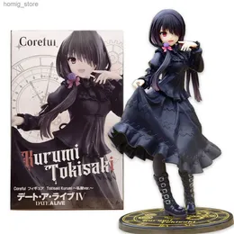 Action Toy Figures 18cm Datum A Live Tokisaki Kurumi Anime Figure Söt tjejmodell Toy PVC Black Dress Up Standing Model Car Interior Prydnad Y240415