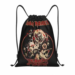 heavy Metal Maidens Pop Rock Ir Drawstring Backpack Sports Gym Bag for Men Women Shop Sackpack l7Op#