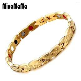 Link Bracelets Style Dragão de aço inoxidável Pulseira magnética de gemonium para homens Presentes de joalheria de saúde homens