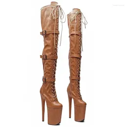 Dance Shoes 23CM/9inches PU Upper Modern Sexy Nightclub Pole High Heel Platform Women's Over-the-Knee Boots 084