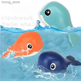 Novelty Kid Bathroom Water Play Toy Clockwork Swimming Game Cartoon Animal Bath Toy Baby Bath Pool Toy Chain Whale Swim Gift Y240416