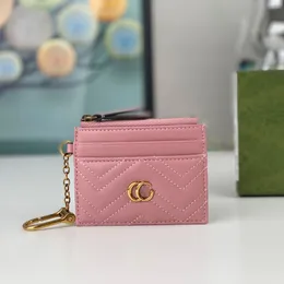 Luxus -Designer -Kartenhalter Brieftasche Zippy Keychain Coin Geldbörse Leder Soft Leder Mini Wallet ID Kreditkarte Herren Brieftasche Geldbörse Key Beutelkarteninhaber mit Box Geschenk