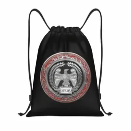 roman Empire Eagle Drawstring Bags Women Men Portable Gym Sports Sackpack Rome SPQR Emblem Training Backpacks U0jb#