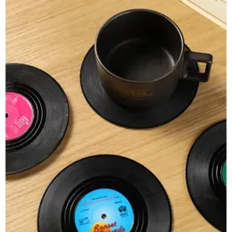 Mattor 6 datorer Record Table Drink Cup Mat Decorative Records Creative Coffee Heat Resistant Placemats för