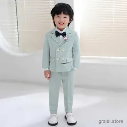 Ternos corea meninos fotografia terno infantil vestido de noiva crianças performance blazer terno de aniversário de aniversário de aniversário de cerimônia