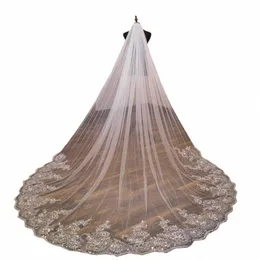 fatapaese White Ivory Lace Edge Veils Cathedral Length Wedding Bridal Veil with Comb 1 Tier Lg Women Illusi Tulle Sequines d2Xg#