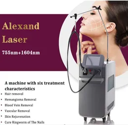 Klinikanvändning Optisk fiber Hårborttagning Laser 1064 755NM ND YAG LASER Hårborttagningsmaskin Alexandrit Laser Skin Rejuvenation Beauty Machine Passar för all hud