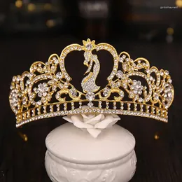 Klipy do włosów luksusowe kryształowe tiary i korony Rhinestone Prom Diodem Crown Pałąk dla kobiet Bridal Wedding Akcesoria Biżuteria