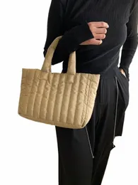 Новые розовые дамы сумки с большой емкостью Cott Padded Bolsa с твердым цветом повседневное Fi Luxuy Pleack Simple Nyl Elegant Bag i56c#