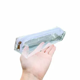 Nuova borsa per trucco trasparente da viaggio Simple Watchys Wee Women Clear Pencil Case Brush Organizer Bouch Borse per spazzolino da denti unisex G57H#