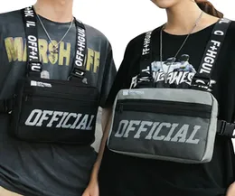 Male Letter Shoulder Square Waist Streetwear Bags Women Canvas Tactical Bag Men Bullet Street Hip Hop Chest Vest Pack G122 MX200714849654