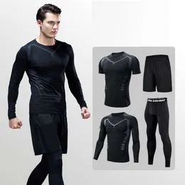 Herrspår 2023 Hot Selling Mens Yoga Fitness Set Moisture Wicking Yoga Sport Sport Running Four Piece Set