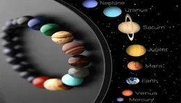 Aşıklar Sekiz Gezegen Doğal Taş Bilezik Evreni Çakra Galaxy Güneş Sistemi Boncuklar Erkekler İçin Bilezikler Kadın Mücevherleri1832003