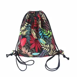 FI Gym DrawString Travel Axel Påsar Ryggsäck Canvas Draw String Bucket Bag B89o#