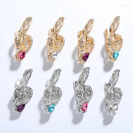 Brooches Vintage Mini Music Notes Brooch Pin Corsage Rhinestone Crystal Lapel Pins For Women Scarf Buckle Badge Fashion Jewelryi-Remiel