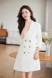 Casual Dresses Formal Elegant Women Business Work Wear Professional Office Ladies Spring Autumn Career Intervju Vestidos Tops