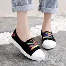 Casual Shoes Women White Canvas Anti Skid Student School Lady Fashion Sweet Comfort Black Zapatos De Mujer Sapatos E1456