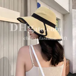 Donne Beach Hat Wide Brim Hun HunSomason Cappellino Cappelli a contrasto alla moda Contrastazione Summer Travel Vacimento Visor Sun Protection Cappello
