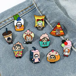 Halloween Scary Horror Personagens Milk Tea Pin Pin Cute Anime Filmes Games Hard Pins colecionarem metal desenho animado Backpack Backpack Bag Gollar Lapeel Badges