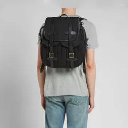 Backpack Canvas Business Men Wateroperspert Bag Rucksack Leather Travel Notebook tático Mochila Knapsack