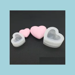 Molds Sile Resin Mold 3D Heart Transparent Flexiable Reusable Ornaments Soap Mod Clay 8Cm Drop Delivery Jewelry Tools Equipme Dhgarden Dhtpe