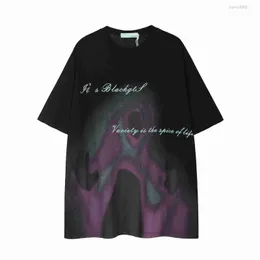 Mans T 2024 Primavera ed estate Nuova t-shirt shirt shirt sciolto American Design Thriller Coppia stampata
