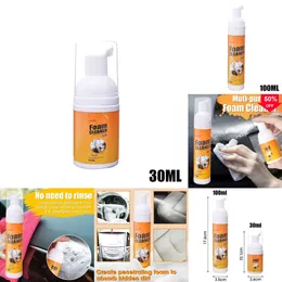 2024 100/30Ml Auto Foam Cleaner Car Interior Seat Leather Dust Remover Multi-Purpose Cleaning Foam Spray Sticky Dirt Washing Tools