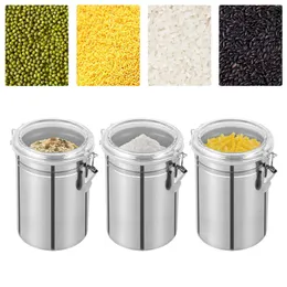 Storage Bottles 3 Pcs Stainless Steel Canister Set - Airtight Food Canisters For Kitchen Counters Tea Sugar Flour