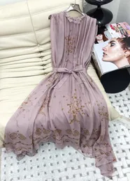 Повседневные платья 2024 Женская модная рукавица стоять на воротничках цветочный с плиссированным печатным платьем 0402