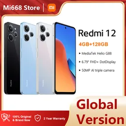 Globale Version NFC Xiaomi Redmi 12 4G 128 GB Smartphone 6,79 Zoll Mediatek G88 Leiter Prozessor 18W Schnellladung