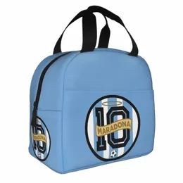 EL DI 10 أكياس غداء معزولة مارادا الأرجنتين كرة القدم أسطورة مقبولة حقيبة برودة قابلة لإعادة الاستخدام.