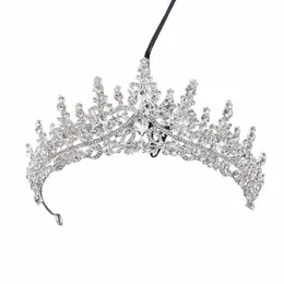 panna młoda Crown Ald Hair Acries Wedding Rhineste Headband Galalda urodzinowa Korona Kolacja ślubna Tiara K4Z1#