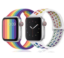 Apple Watch Band 44mm 40mm Silicone Band 42mm 38mm通気性ブレスレットベルト用のIwatchシリーズ5 4 35434341のスマートウォッチストラップ