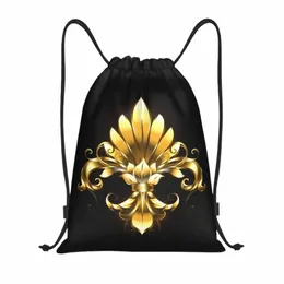 Borse da coulistica personalizzate Golden Fleur de lis Donne Lily Fr Fleur-De-Lys Sports Sports Storage Backpack 47i9##
