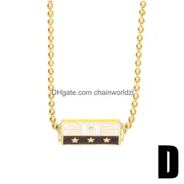 Pendant Necklaces Voleaf Hip-Hop Enamel Personality Mti Sided Star Patternt For Women Fashion Jewelry Vne143 Drop Delivery Otlbw
