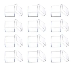 Wrap regalo 12pcs Clear Acrilic Square Cube Candy Box Treat Boxes Contenitori per feste di nozze Bombino per baby Shower CaseGift4369088