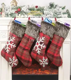 Christmas Santa Claus Gift Socks Plush Christmas Stocking with Hanging Rope for Xmas Tree Ornament Juldekorationer 2023 DD1335182