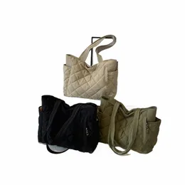 Women Down Satchel Bag Bag قابلة للتعديل حقيبة حبال ناعمة سعة كبيرة قطرها مغلي حقيبة حشوة الكتف F3VR#