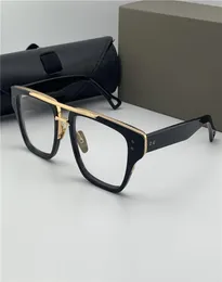 MEN Black Gold Square Eyeglasses Frame Clear Lens Optical Frames Fashion Mashing Sunglasses Eyewear with Box2177485
